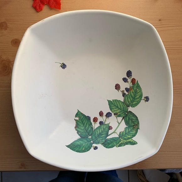 HAEGER VTG serving bowl w/blueberry painting. Sweet blueberry on outside… - Picture 3 of 9